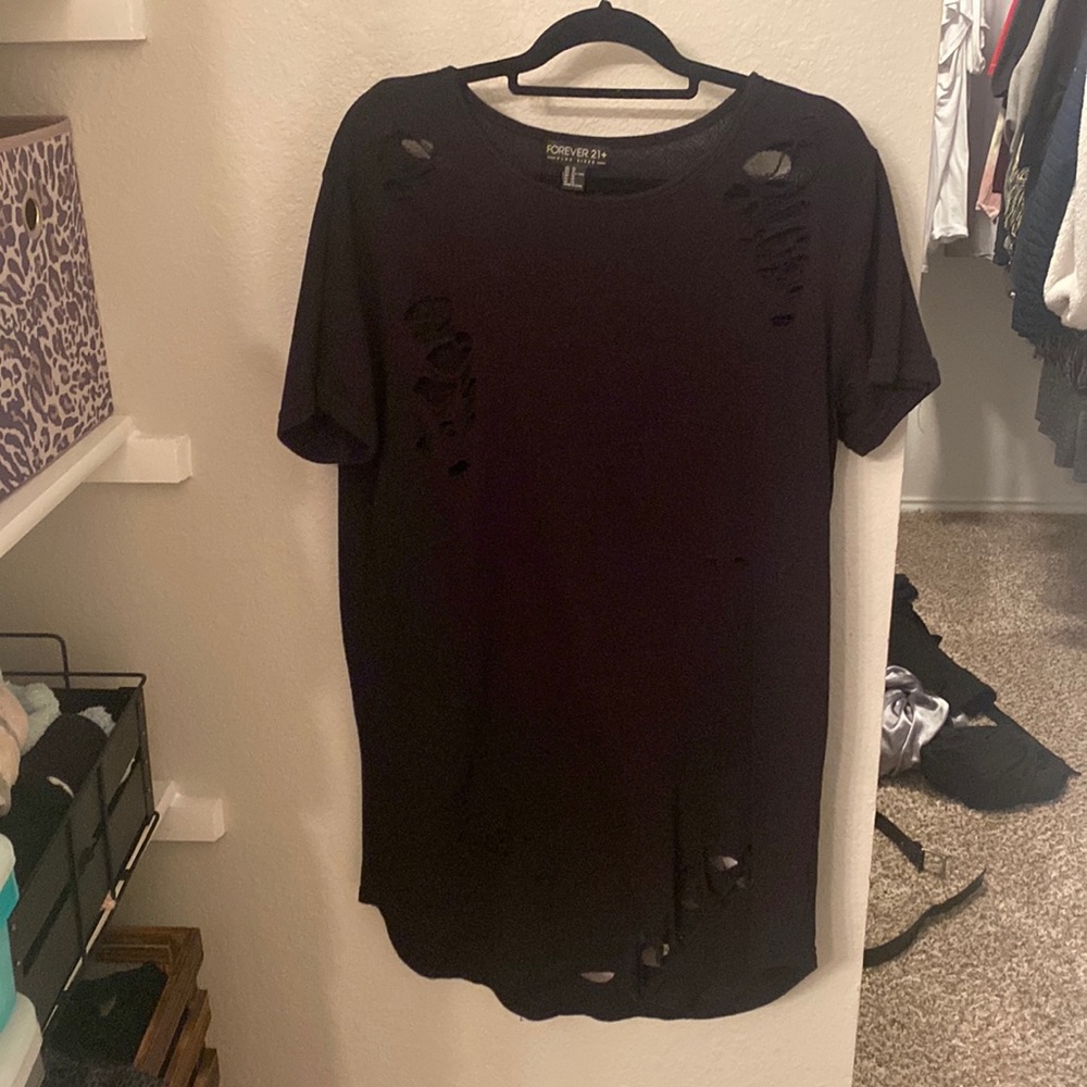 Forever 21 black torn dress